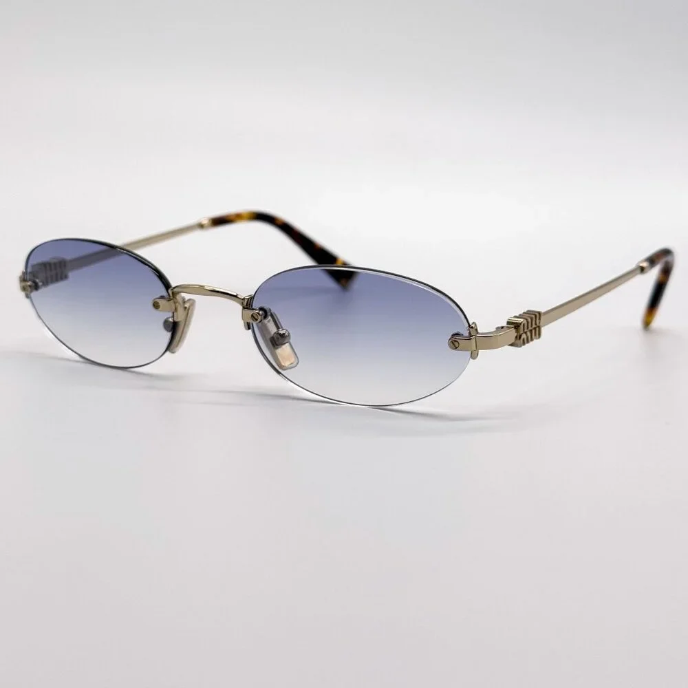 NEW MIU MIU SUNGLASSES MUA54S ZVN80O OVAL GOLD WOMEN MU A54S SMU A54